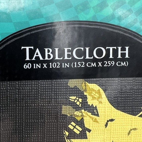Disney Nightmare Before Christmas Tablecloth 60"X102" Oogie Boogie Black Yellow - Picture 3 of 12